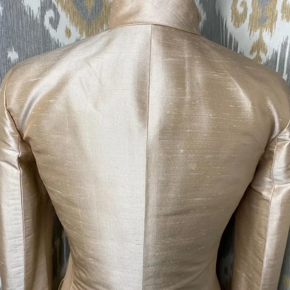 Ralph Lauren Golden Silk Dupioni Nehru Tunic Cocktail Jacket - Picture 13 of 16